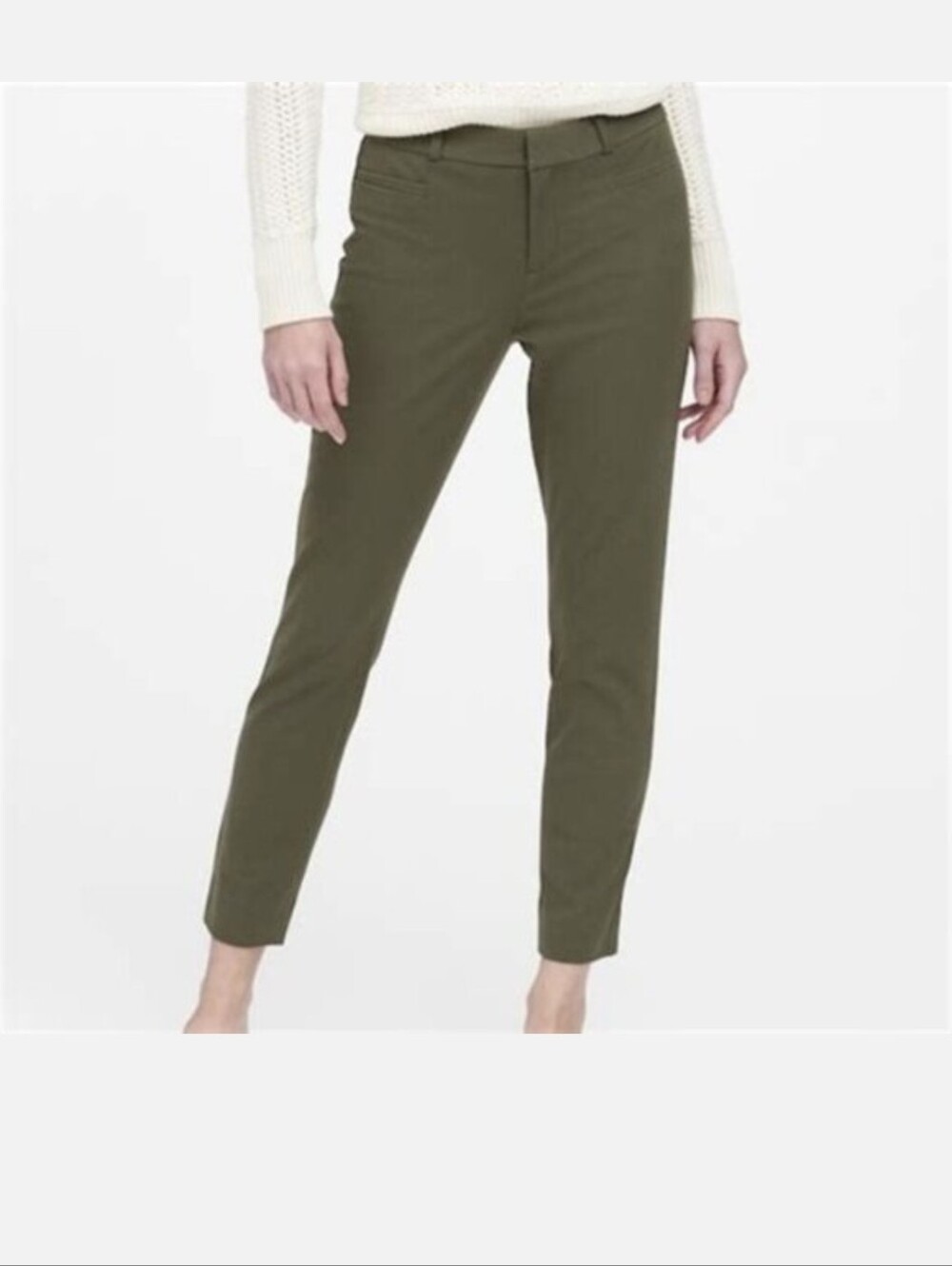 NWT Banana Republic Olive Green Ankle Length Trousers, Size 8